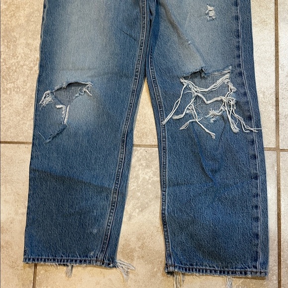 Etica Denim Tyler Vintage Straight Jeans Destroyed 27 - Picture 6 of 7